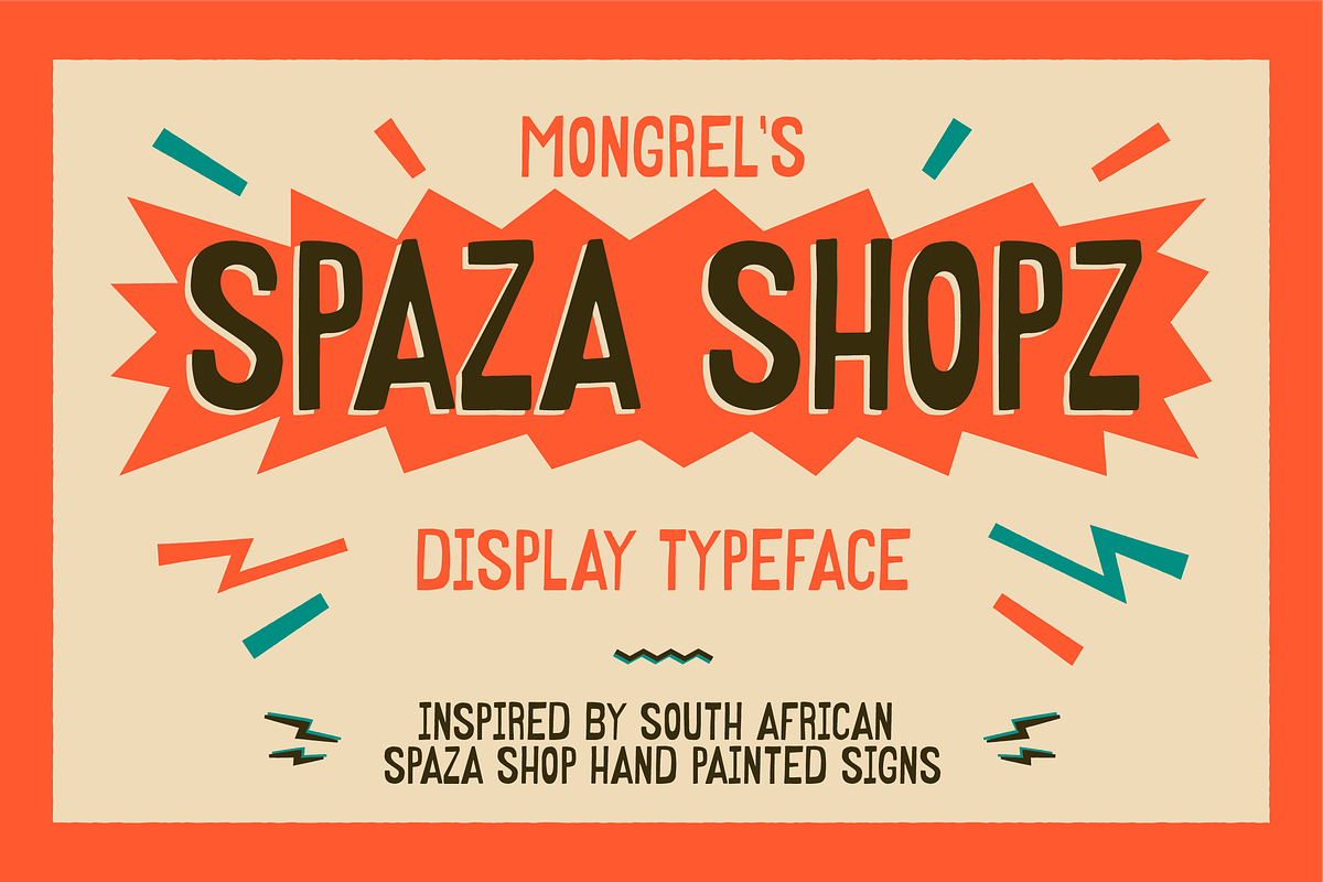 SPAZA SHOPZ - Display font, a Sans Serif Font by Liam MacSweeney's (Photo 1 of 6)