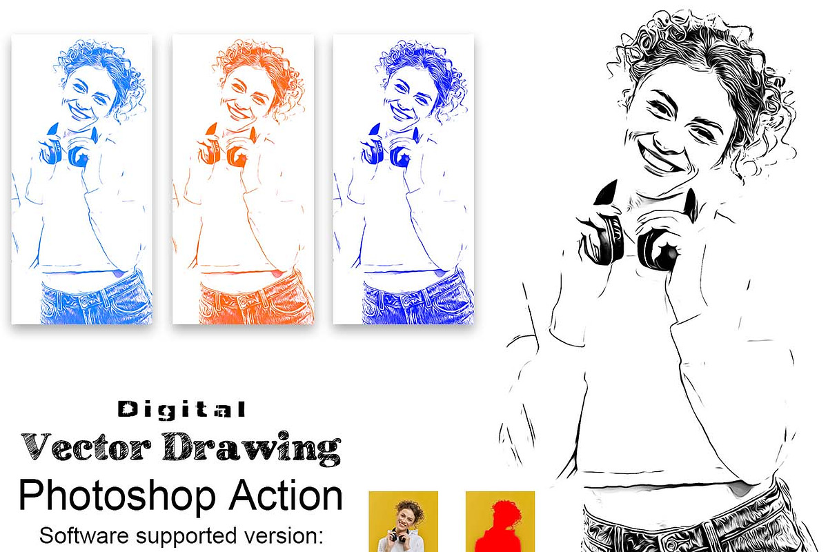 Digital Vector Drawing Ps Action, an Action Add-On by Studio Retouch (Photo 1 of 12)
