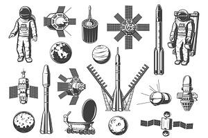 Spaceand Rockets Icons, Astronomy