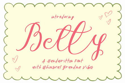 Betty Script, a Font by Design by Laney