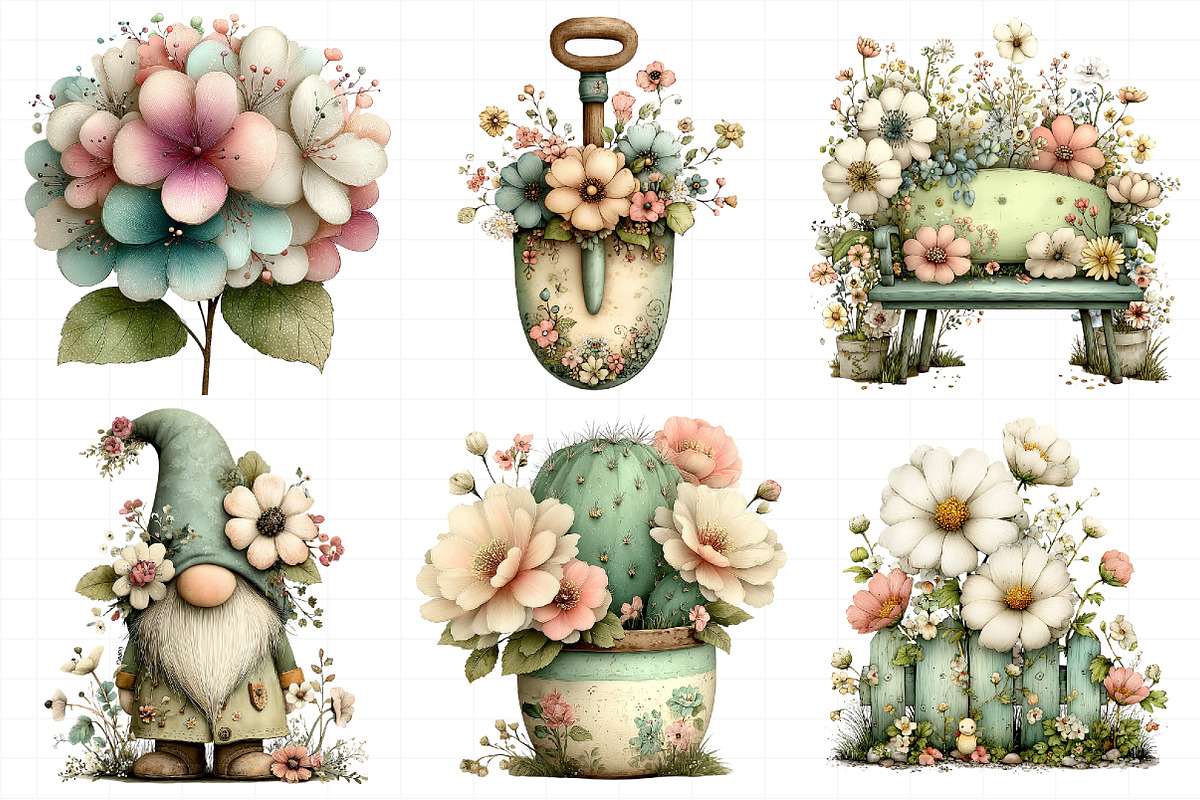 Summer Garden Watercolor Clipart, an Illustration by Daily.Designs (Photo 4 of 7)