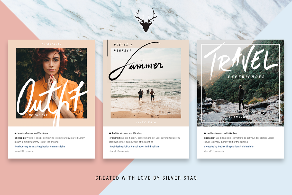 Rose Gold ANIMATED Instagram Posts, a Social Media Template by SilverStag Type Foundry (Photo 15 of 15)