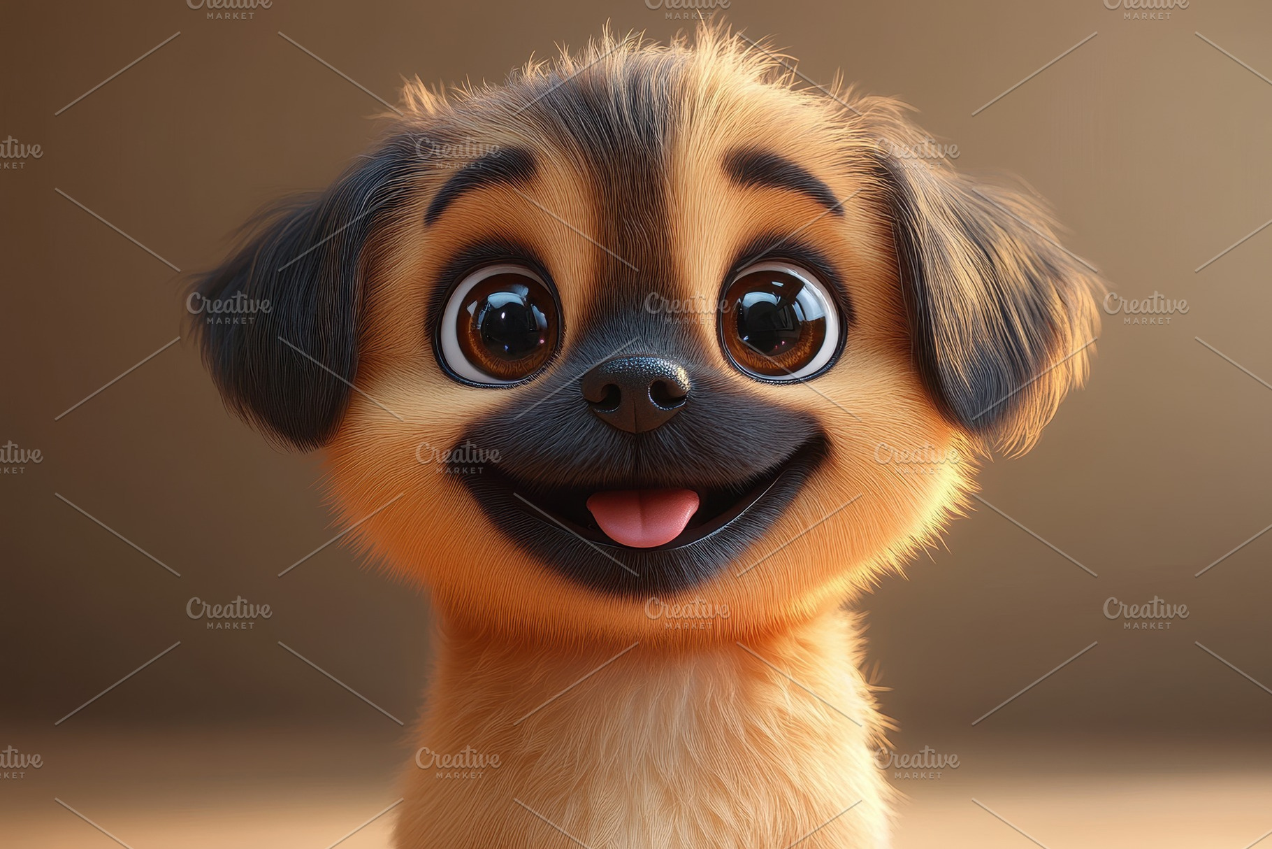 Cute dog with big expressive eyes sm, a Photo by Tanuart
