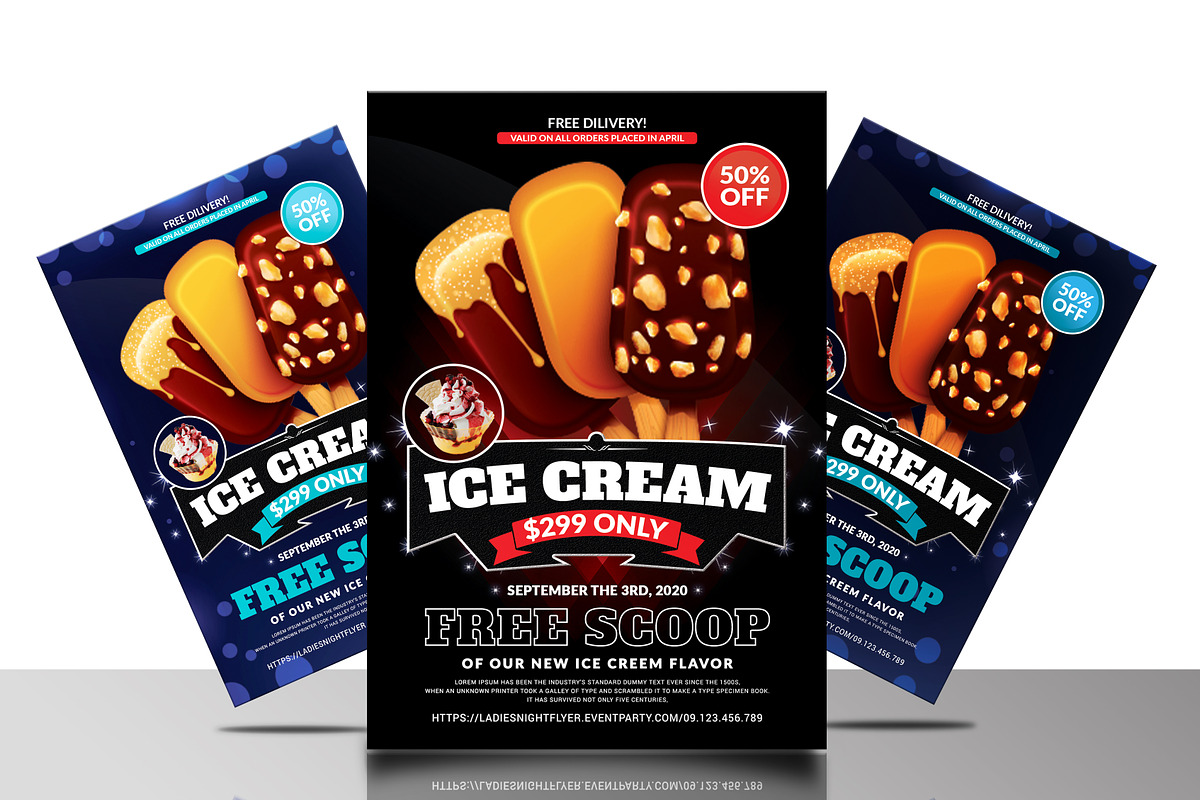 Ice Cream Flyer Template, a Flyer Template by AfzaalGraphics