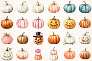 Halloween Pumpkins Clipart, an Illustration by Libby Wishes (Thumbnail 2 of 5)