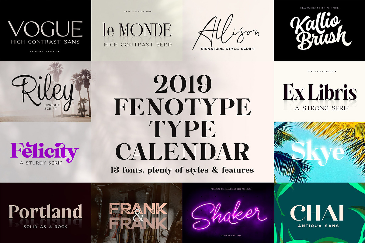 Type Calendar 2019 | Font Bundle