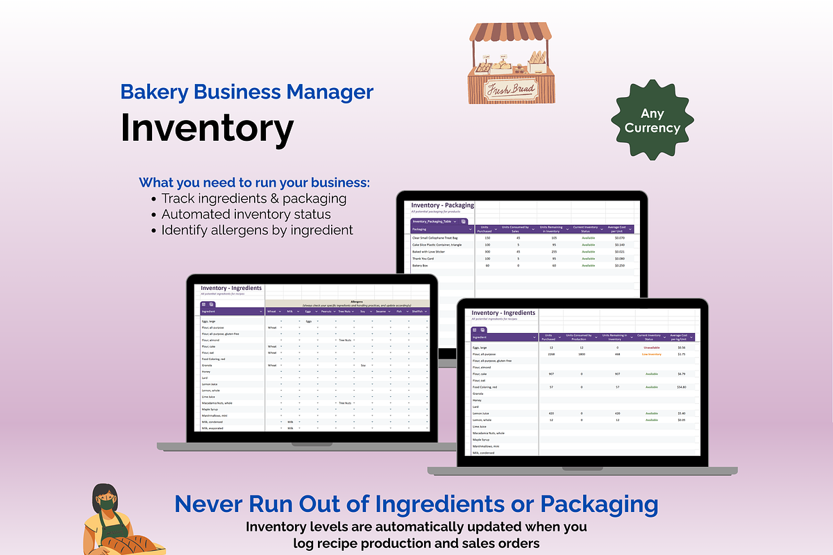 Bakery Business - Google Sheets, an App Template by Ardent Workshop (Photo 3 of 9)
