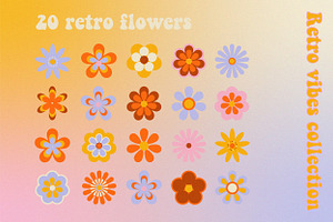 Retro Vibes Clip Art 70s Styles