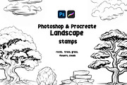 Landscape Procreate Photoshop stamps, a Brush Add-On by Spark Studio Brushes (Thumbnail 2 of 7)