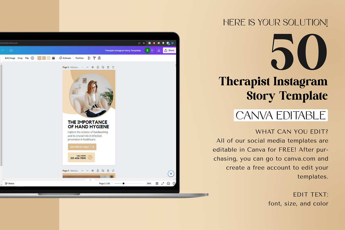 Therapist Instagram Story Template, a Design Template by Snapybiz (Photo 3 of 9)