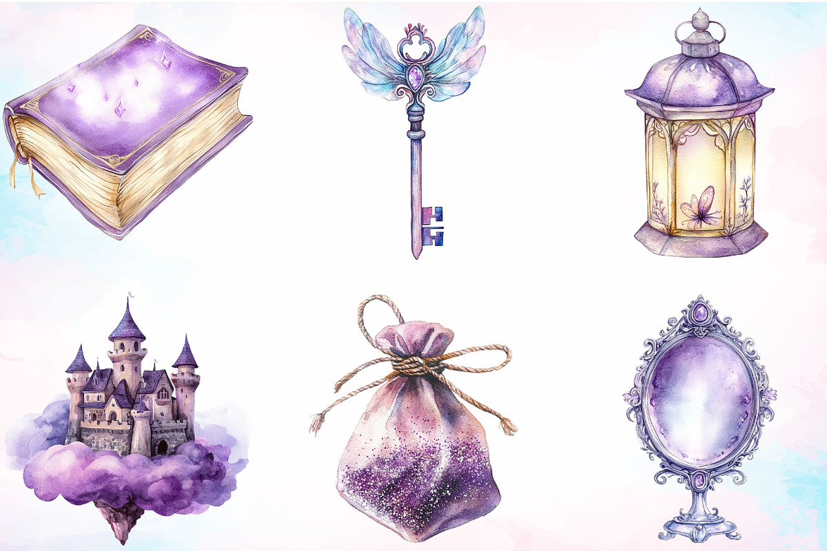 Enchanted Purple Cute Fairy Clipart, an Illustration by Canvas Craft (Photo 2 of 4)