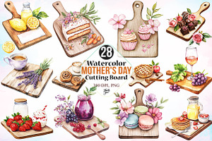 Watercolor Mother's Day Cutting Boar, an Illustration by Canvas Craft