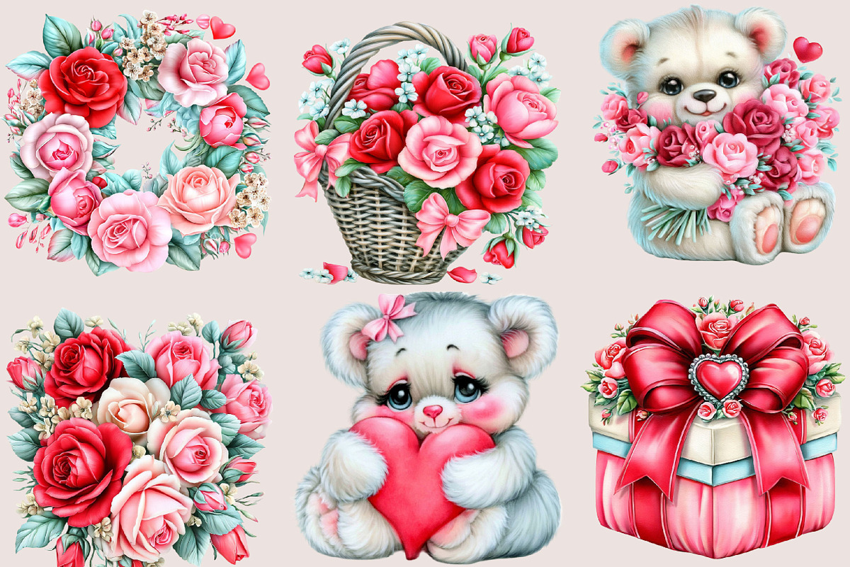 Valentine's Day Clipart Bundle, a Seasonal Illustration by SVGArt (Photo 2 of 5)