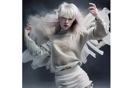 A woman with beautiful white hair is, a Person Photo by Jyliana's shop