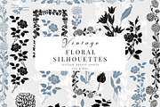 Vintage Floral Silhouettes, a Decorative Illustration by Century Library (Thumbnail 1 of 6)