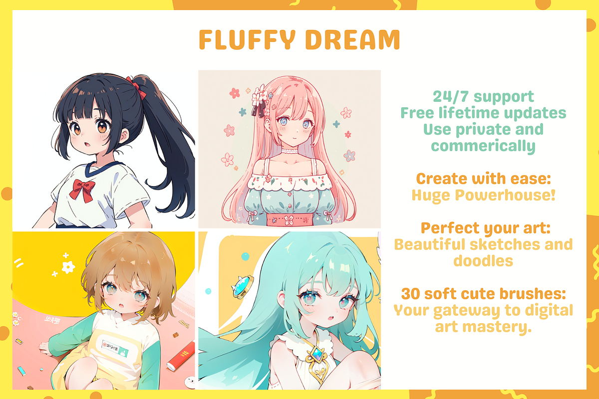 Procreate Cute Soft Brushes, a Brush Add-On by nikiartcorner (Photo 2 of 9)