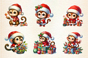 Christmas Monkey Clipart, an Illustration by DreamArtGraphic (Thumbnail 2 of 6)