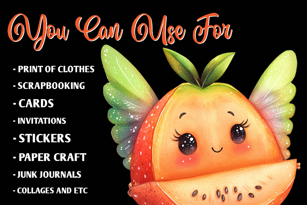 Watercolor Papaya Fruit Clipart,, an Illustration by CreationArt (Photo 9 of 9)