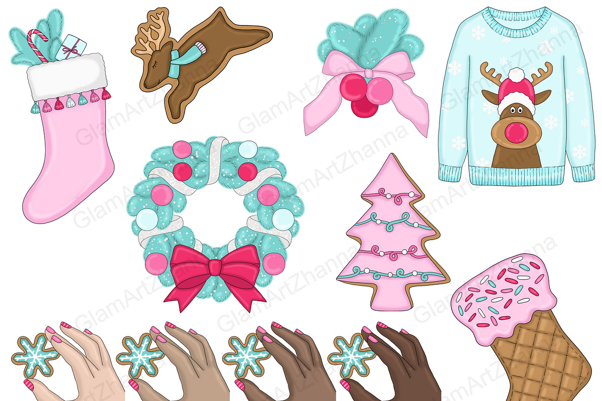 Joy Clipart, a Seasonal Illustration by GlamArtZhanna (Photo 2 of 7)
