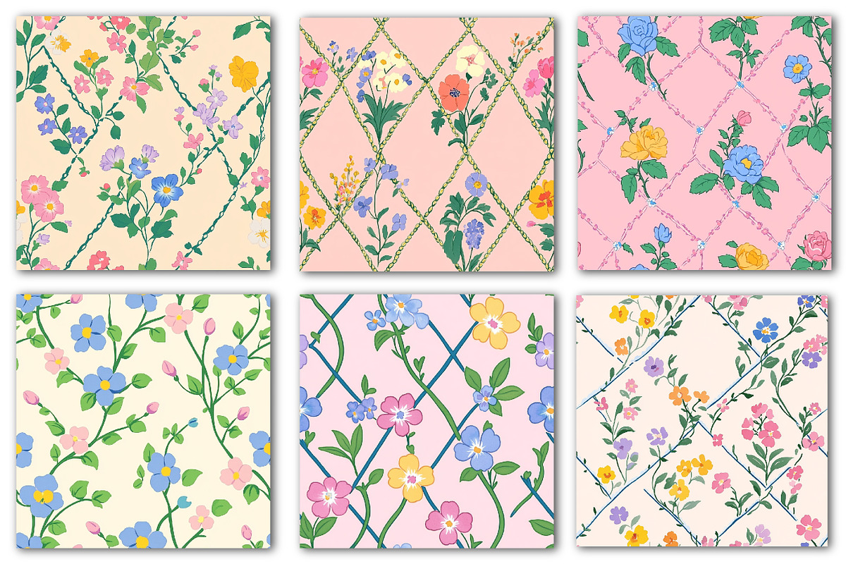 Diamond Wildflower Floral Pattern, a Texture Illustration by Dream Creation (Photo 5 of 6)