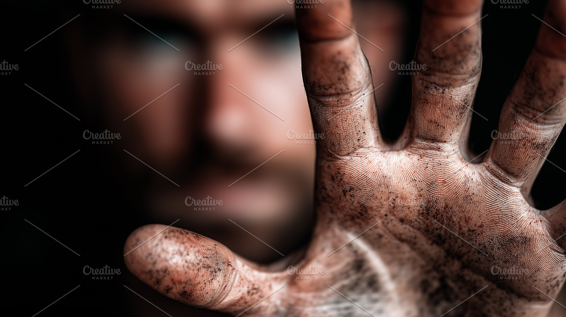 Dirty man hand close up with soil, a Person Photo by MistyDay