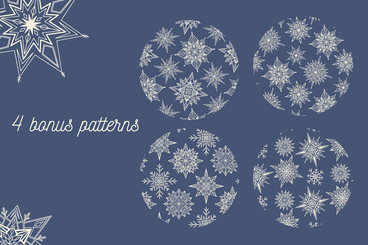 Snowy | 65 snowflakes illustrations, a Decorative Illustration by Wander Designs (Photo 4 of 9)