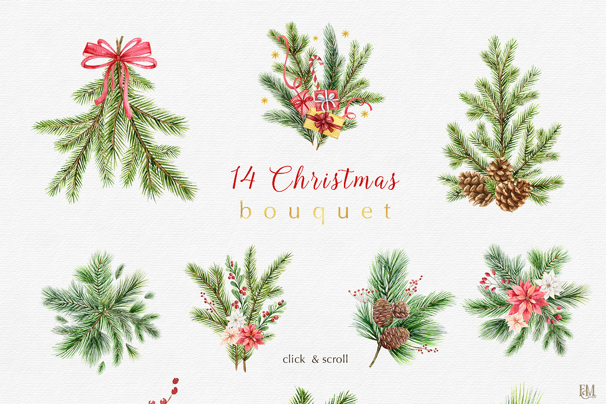 Christmas Watercolor collection, an Animal Illustration by Elena Medvedeva (Photo 8 of 15)