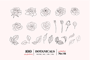 Botanical Line Art Logo Elements V1, a Texture Illustration by Kaya Fonts (Thumbnail 9 of 19)