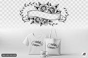Rose Floral Ribbon Banner Bundle, an Illustration by Actual Pixel (Thumbnail 2 of 9)