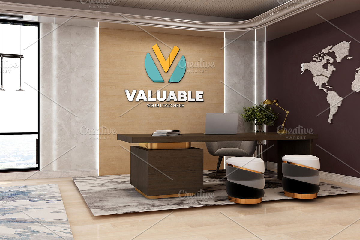 PSD Office Interior Wall Mockup, a Product Mockup by Ayy (Photo 9 of 17)