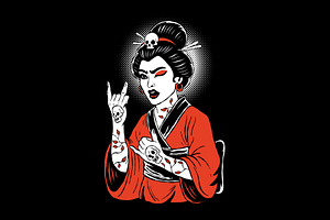 Rockin Geisha!, a Decorative Illustration by pedrors