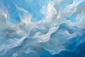 A painting depicting wispy white clo, a Photo by Iftikhar Alam