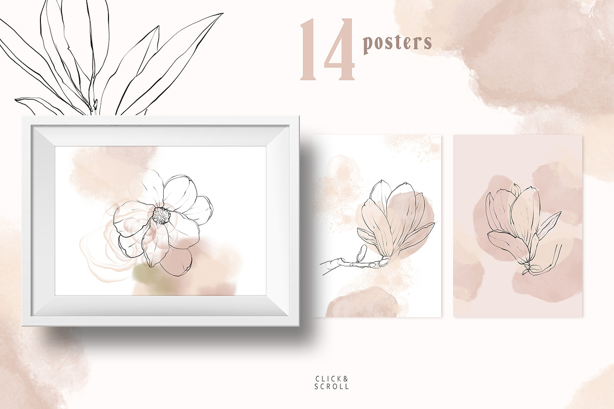 Magnolia Line Art collection, a Texture Illustration by Tiana Geo (Photo 5 of 16)
