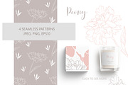 Peony Flower outlines & patterns, a Pattern Graphic by Jermolina Mockups (Thumbnail 5 of 7)