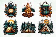 Summer Camping & Hiking Clipart, a Seasonal Illustration by Creative Art (Thumbnail 3 of 8)