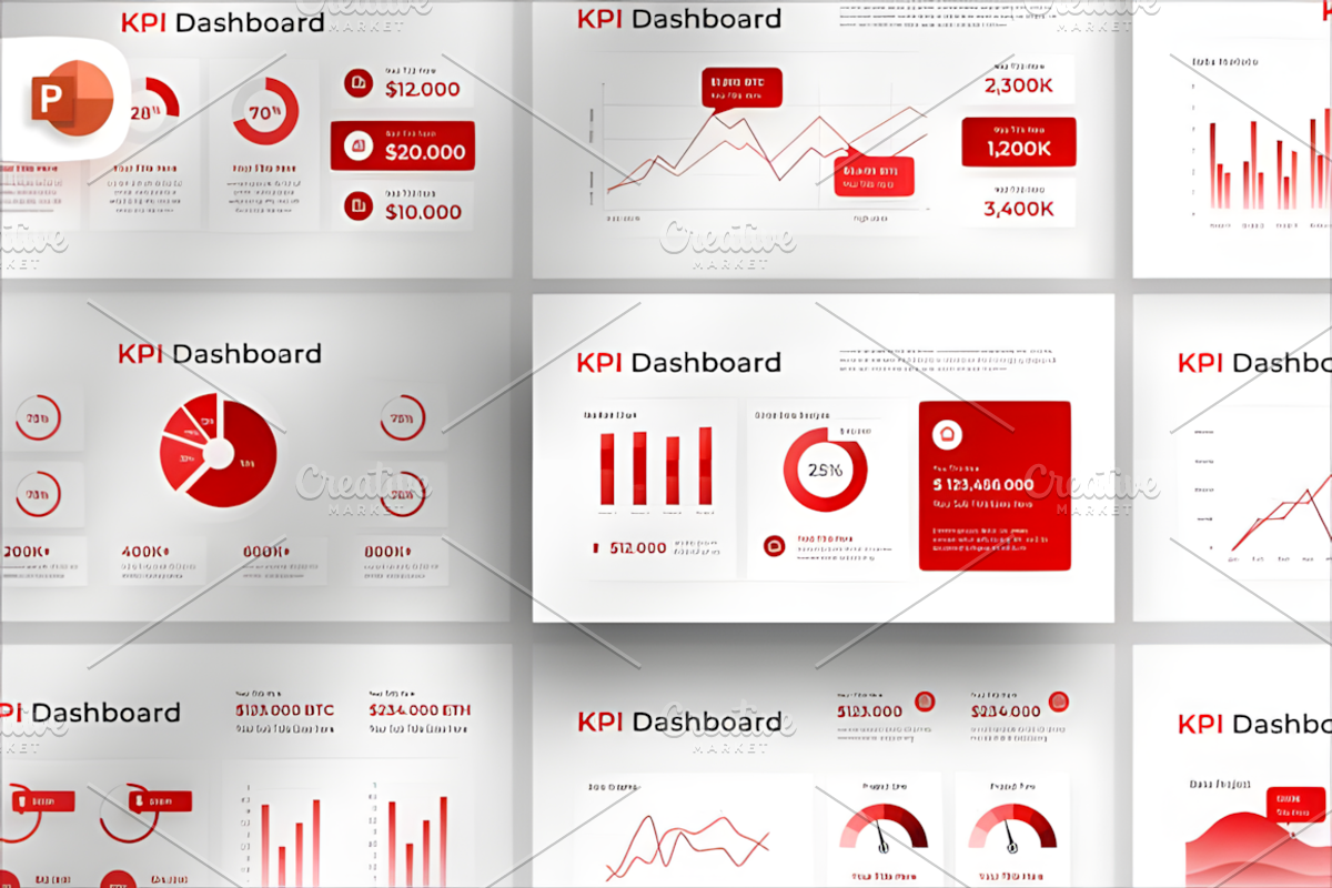 Pro KPI Dashboard PowerPoint Templat, a Presentation Template by Coco Bloom (Photo 1 of 4)