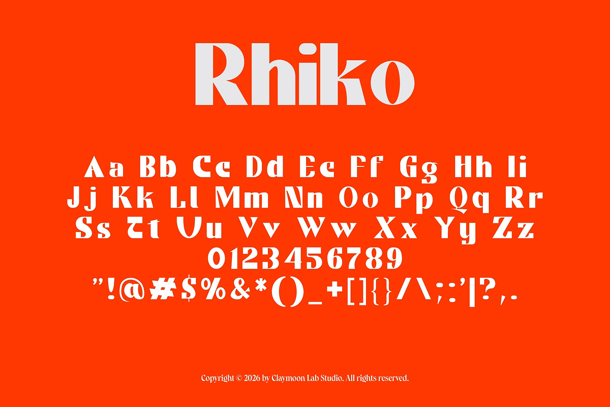Rhiko — Ultra Bold Modern Serif Font, a Serif Font by Claymoon Lab (Photo 2 of 7)