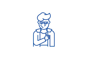 Hipster Line Icon Concept. Hipster