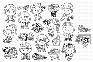 Basketball Clipart Coloring