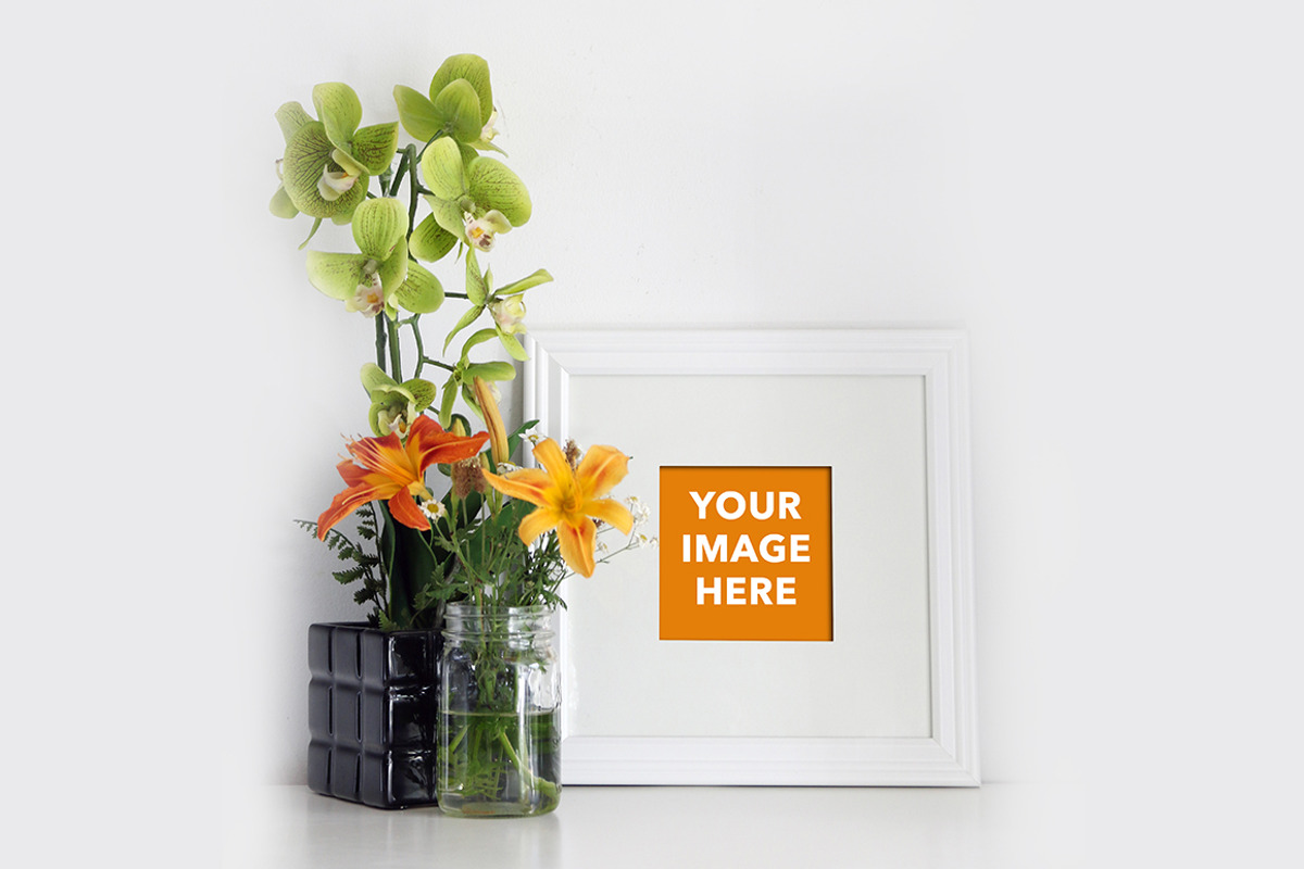 Square (White) Frame Mockup, a Print Template by ByGiftyJane (Photo 3 of 4)