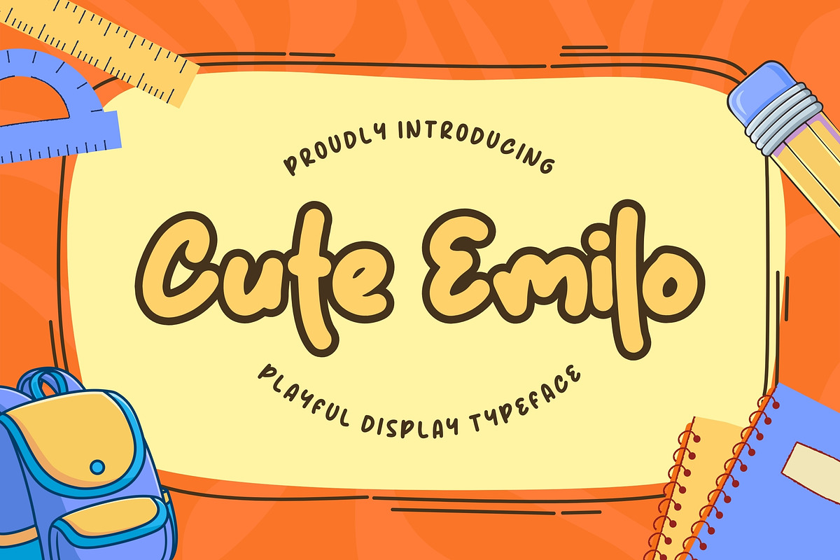 Cute Emilo – Playful Kids Font, a Handwritten Font by socutefont (Photo 1 of 10)