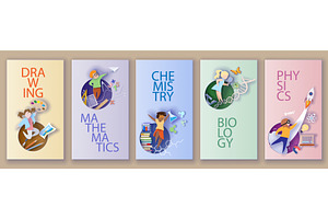 Trendy education concept vertical, a Seasonal Illustration by Valenty