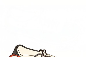 Illustration of colorful bowling shoes in pairs with a hand-drawn artistic styl, an Illustration by AS photostudio