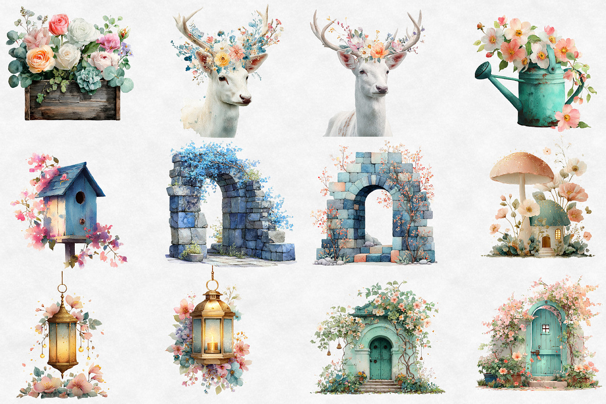 Magical Spring Garden Clipart, an Illustration by Designworld (Photo 3 of 6)