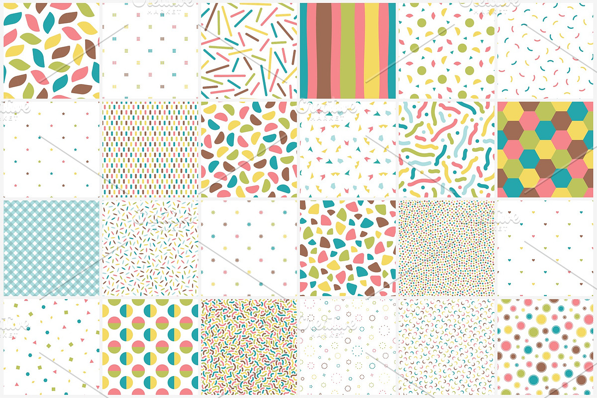 Minimal color seamles patterns set, a Pattern Graphic by ExpressShop (Photo 1 of 7)