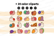 Cute Kawaii Snails, an Animal Illustration by Palau (Thumbnail 10 of 12)