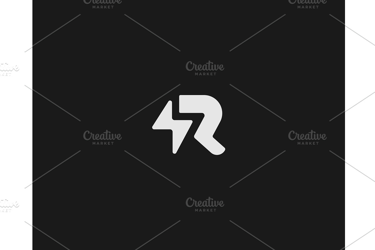 A letter R with lightning, an Illustration by Bureau