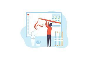 Man Creating Website, Digital, a Technology Illustration by TopVectors