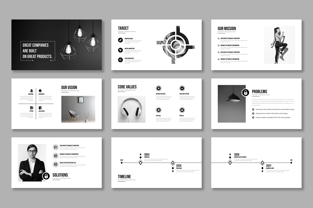 Black & White Business Presentation, a Presentation Template by Mighty-Slide (Photo 5 of 5)