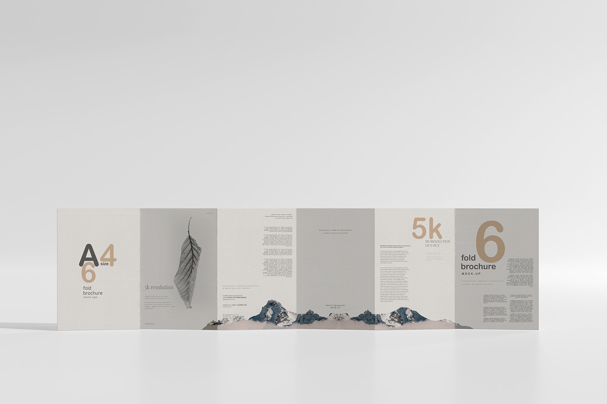 A4 Size Six Fold Brochure Mockup, a Print Template by pmvch (Photo 2 of 20)